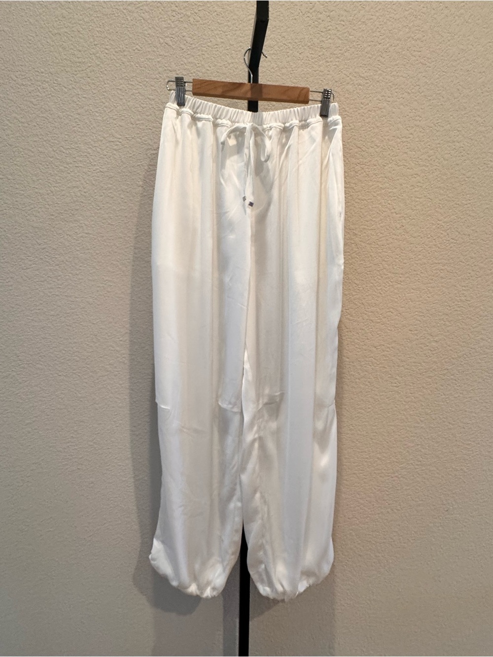 Anthropologie Mauve Cream Elastic-Waist Drawstring Jogger Pants